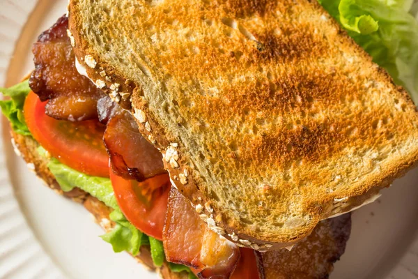Homemade Bacon Lettuce Tomato Blt Sandwich Ready Eat — Stock Photo, Image
