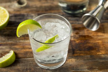 Limonlu alkollü cin ve tonik ferahlatıcı