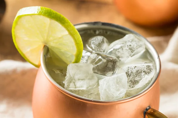 Homemade Vodka Moscow Mule Ginger Beer Lime — Stock Photo, Image