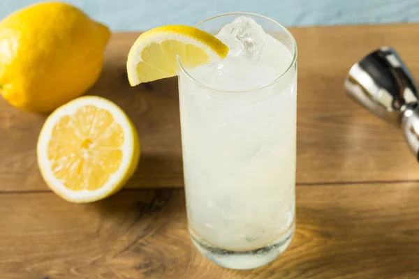 Refrescante Gin Tom Collins Cóctel Con Limón —  Fotos de Stock