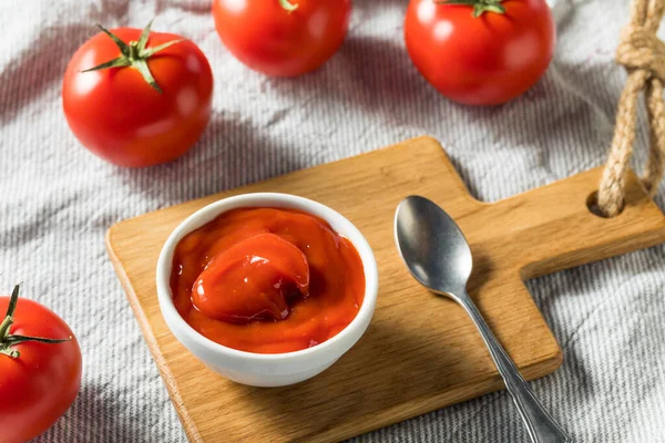 Ketchup Pomodoro Rosso Biologico Dolce Una Ciotola — Foto Stock