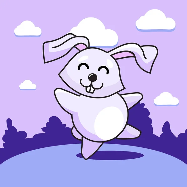 Merry dancing bunny — Stock Vector