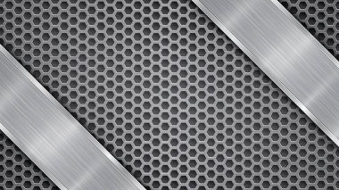 Delikli metal zemin ve cilalı bir plaka