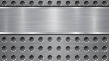 Delikli metal zemin ve cilalı bir plaka