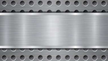 Delikli metal zemin ve cilalı bir plaka