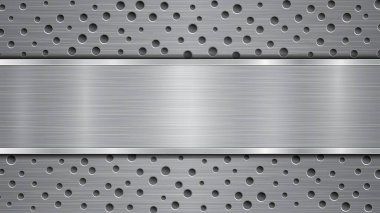 Delikli metal zemin ve cilalı bir plaka