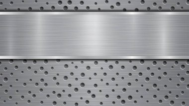 Delikli metal zemin ve cilalı bir plaka