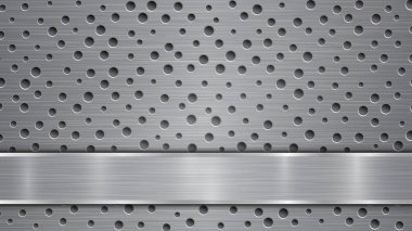 Delikli metal zemin ve cilalı bir plaka