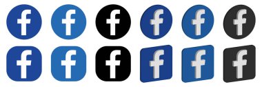 Facebook logo simgeleri kümesi