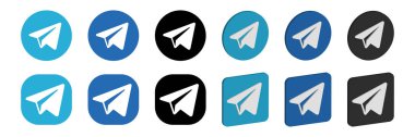 Telegram logo simgeleri kümesi
