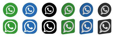 Whatsapp logo simgeleri kümesi