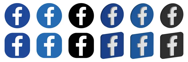 Reihe von Facebook-Logo-Symbolen — Stockvektor