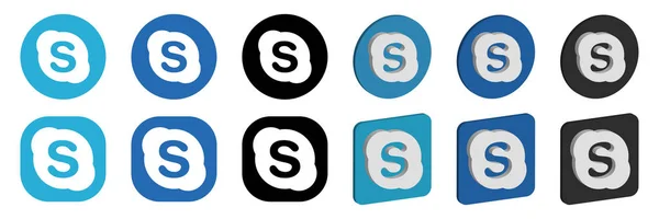 Conjunto de iconos de logotipo de Skype — Vector de stock