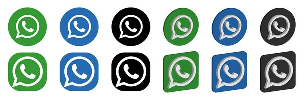 Set von WhatsApp-Logo-Symbolen — Stockvektor