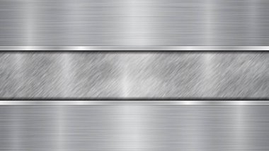 Metal background with two polished plates clipart