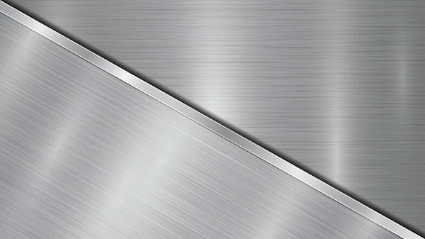 Metall bakgrund med polerad platta — Stock vektor