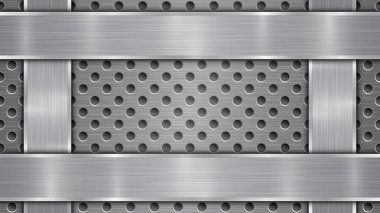 Delikli metal zemin ve dört cilalı tabak