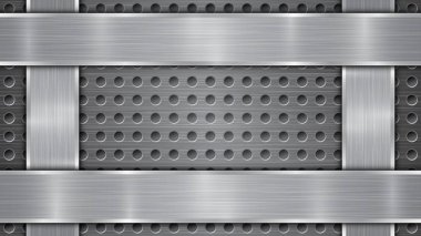 Delikli metal zemin ve dört cilalı tabak