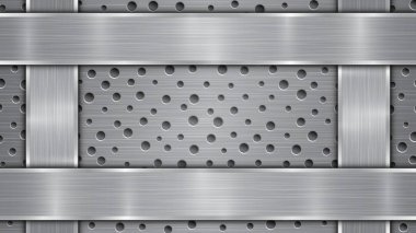 Delikli metal zemin ve dört cilalı tabak