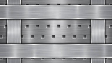 Delikli metal zemin ve dört cilalı tabak