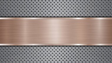 Delikli metal zemin ve cilalı bir plaka