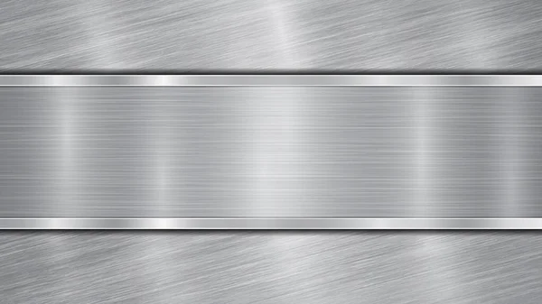 Фон Срібно Сірих Тонах Складається Блискучої Металевої Поверхні Однієї Горизонтальної — стоковий вектор