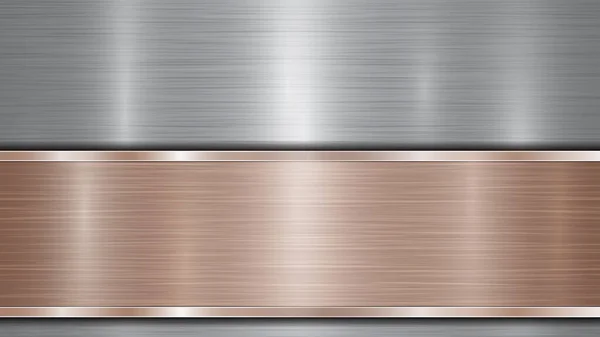 Achtergrond Bestaande Uit Een Zilverkleurig Glanzend Metallic Oppervlak Een Horizontale — Stockvector