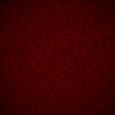 Koyu kırmızı renkte küçük kare veya piksellerin soyut arkaplanı