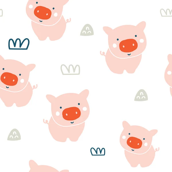 Милі свині безшовний візерунок — стоковий вектор