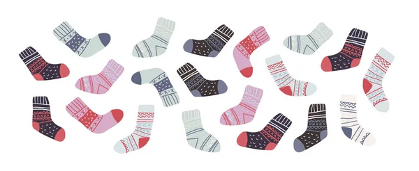 Conjunto de meias coloridas bonitos em estilo escandinavo — Vetor de Stock