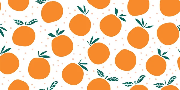 Elegante cítricos naranjas frutas patrón sin costuras — Vector de stock