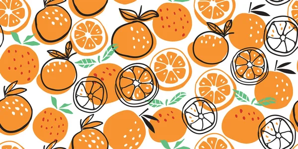 Süslü turunçgiller meyvesiz desenler — Stok Vektör