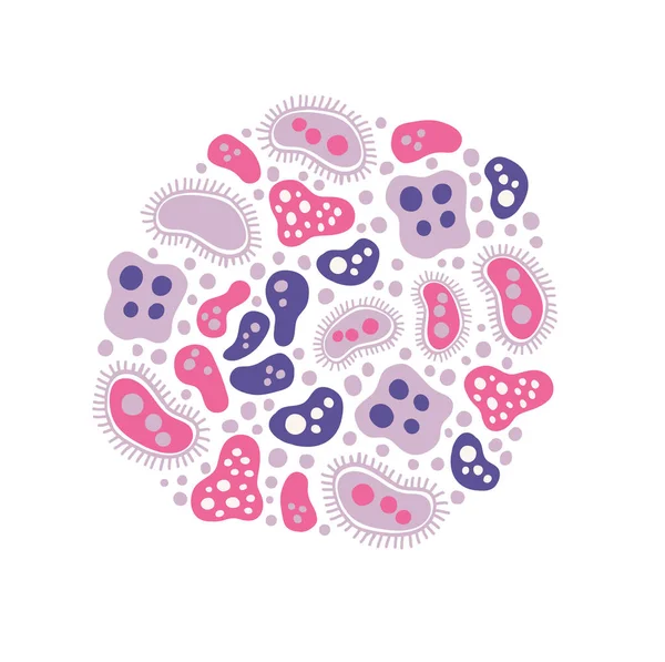 細菌ウイルスのサークル図ミニマリズム — ストックベクタ