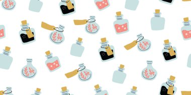 Kusursuz desen - renkli sihirli iksir şişeleri 