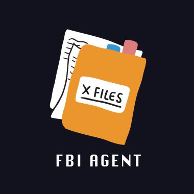 FBI ajanı illüstrasyonunun belgesi içeren dizin