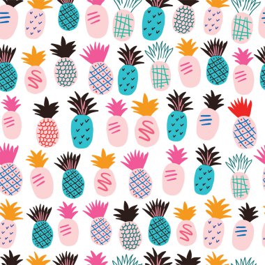 Tropikal meyveli kusursuz desen - ananas