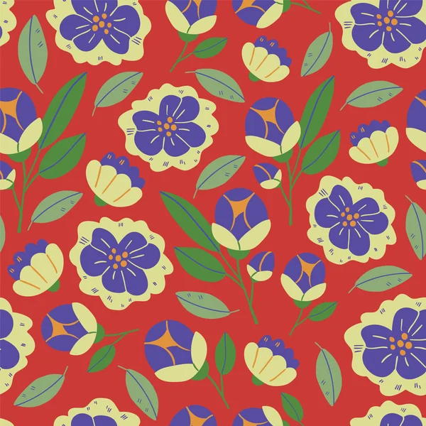 Vierkante banner met lentebloemen in bloei — Stockvector