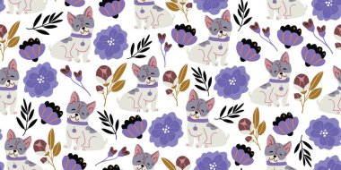 Şirin buldoglarla kusursuz bir şablon.