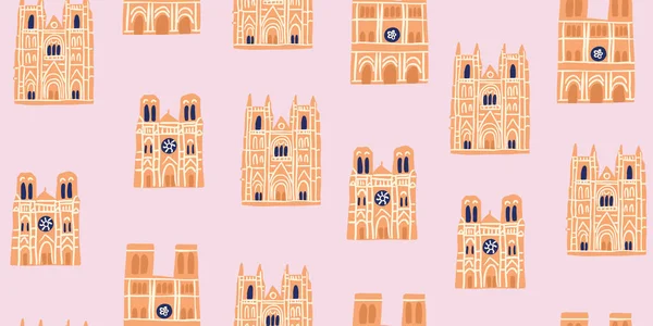 seamless pattern - old eauropean gothic cathedral