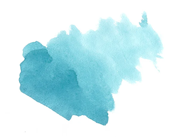 Beyaz arka planda mavi suluboya. Sanat tarafından çizilmiş su damlası. — Stok fotoğraf