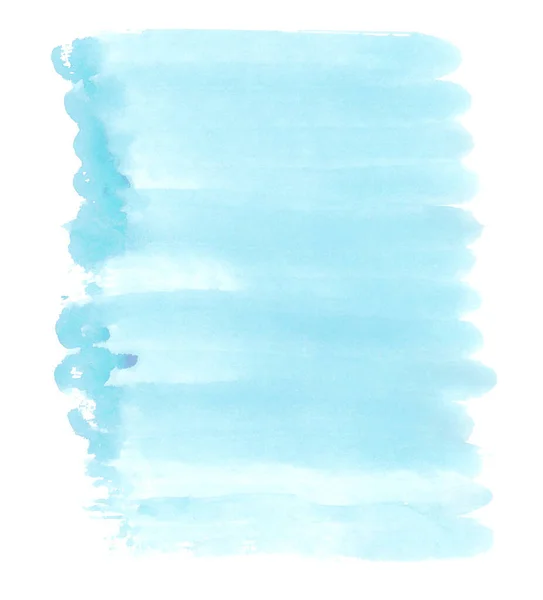 Mancha de pincel de acuarela dibujada a mano azul. Pintura colorida . — Foto de Stock