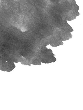 Siyah beyaz suluboya arka plan. El boyası soyut des