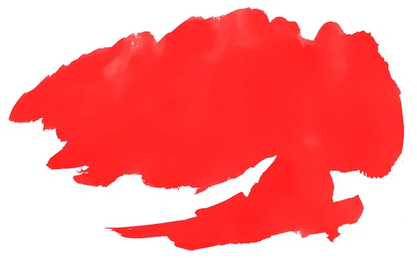 Rojo hermoso abstracto acuarela arte mano pintura sobre fondo blanco — Foto de Stock