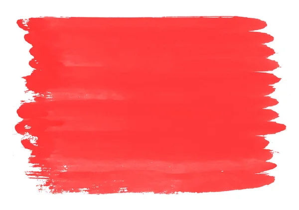 Mancha de pincel de acuarela dibujada a mano roja. Pintura colorida . — Foto de Stock