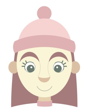 Bir kız (vektör) çocuk, mutlu, gülümsemek illüstrasyon portresi