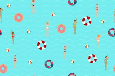 Yaz Yüzme Havuzu Dikişsiz desen arka plan.