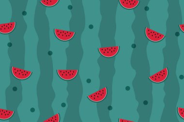 Yeşil karpuz desen vektör arka plan
