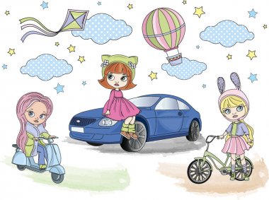 Peri Clipart Blythe kızlar vektör çizim kağıt renkli doğum günü düğün sihirli resim Scrapbooking bebek kitap dijital yazdırma Decor kartı fotoğraf çocuk albümü renk