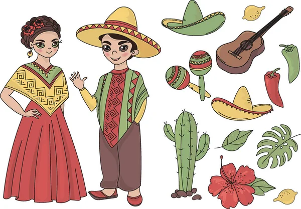 Fada Clipart Mexico Cor Vetor Ilustração Papel Colorido Aniversário Casamento — Vetor de Stock