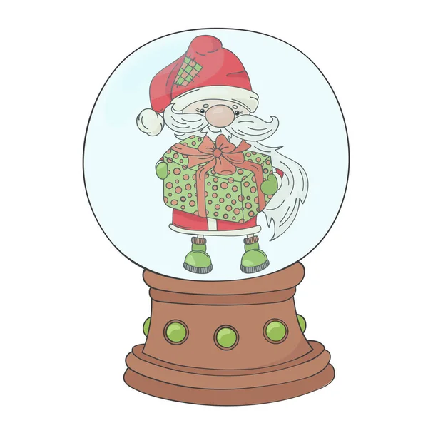 Regalo Santa Buon Natale Capodanno Cartoon Holiday Vector Illustration Set — Vettoriale Stock